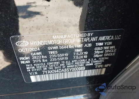 2025 Hyundai Ioniq 5 Sel из США, поврежденный, VIN 7YAKN4DA8SY000989